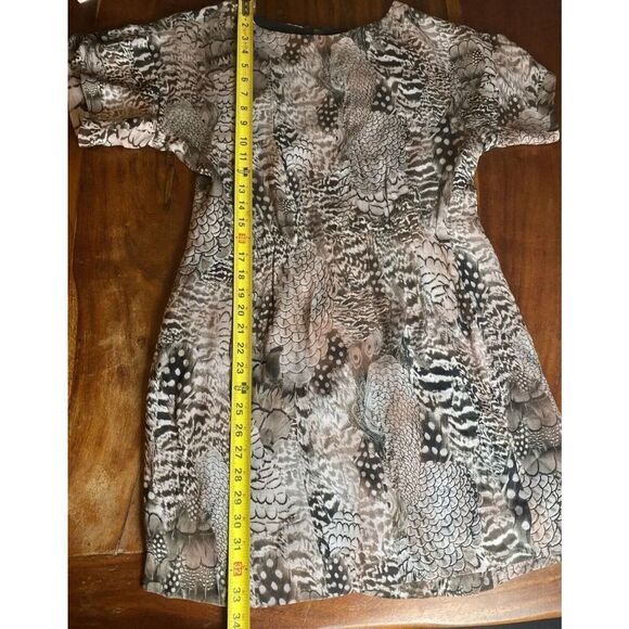 Rag and Bone 100% Silk Dalmeny Feather Print Dress Size 6 - Picture 9 of 13